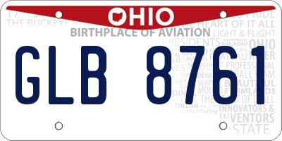 OH license plate GLB8761