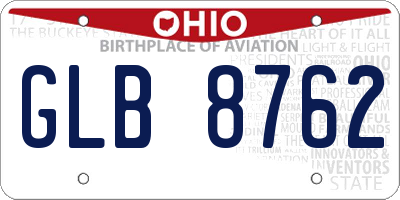 OH license plate GLB8762