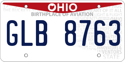 OH license plate GLB8763