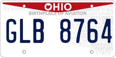 OH license plate GLB8764