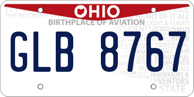 OH license plate GLB8767