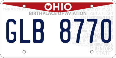 OH license plate GLB8770