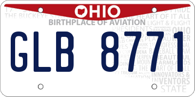 OH license plate GLB8771