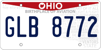 OH license plate GLB8772