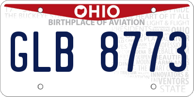 OH license plate GLB8773