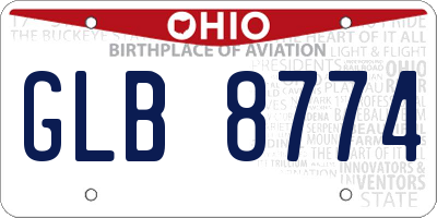 OH license plate GLB8774