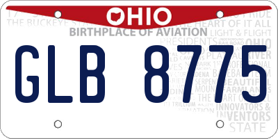 OH license plate GLB8775