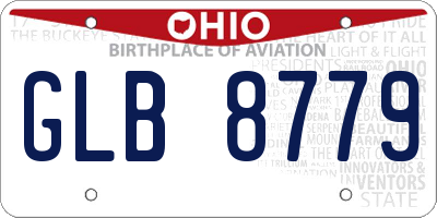 OH license plate GLB8779