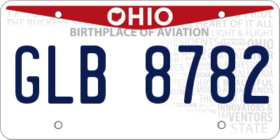 OH license plate GLB8782