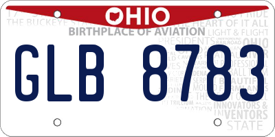 OH license plate GLB8783