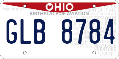 OH license plate GLB8784