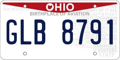 OH license plate GLB8791