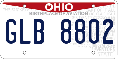 OH license plate GLB8802
