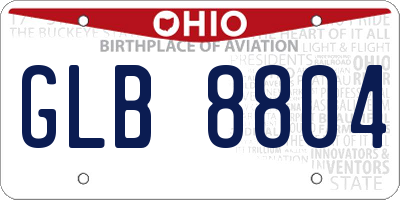 OH license plate GLB8804
