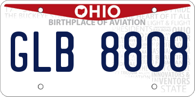 OH license plate GLB8808