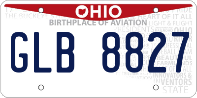 OH license plate GLB8827