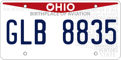 OH license plate GLB8835