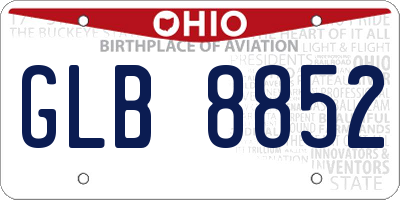 OH license plate GLB8852