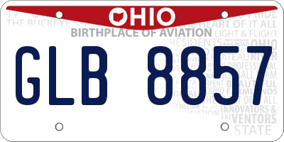 OH license plate GLB8857