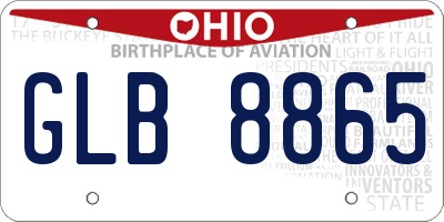 OH license plate GLB8865