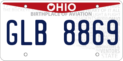 OH license plate GLB8869