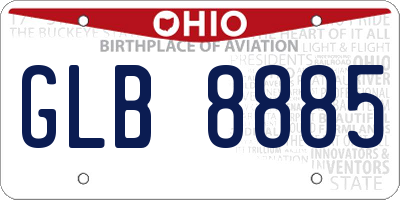 OH license plate GLB8885