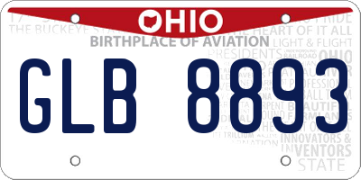 OH license plate GLB8893