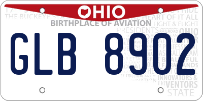 OH license plate GLB8902