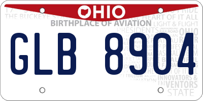 OH license plate GLB8904