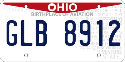 OH license plate GLB8912