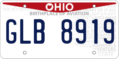 OH license plate GLB8919