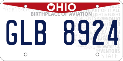 OH license plate GLB8924