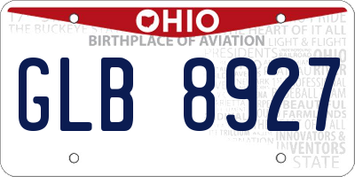 OH license plate GLB8927