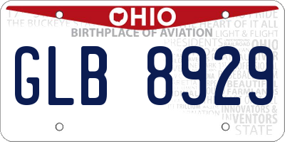 OH license plate GLB8929
