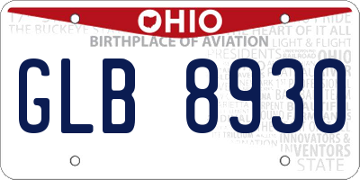 OH license plate GLB8930
