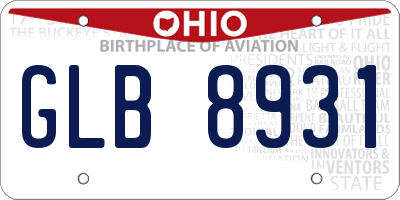 OH license plate GLB8931