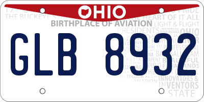 OH license plate GLB8932