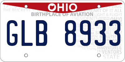 OH license plate GLB8933