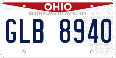 OH license plate GLB8940