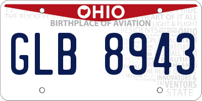 OH license plate GLB8943