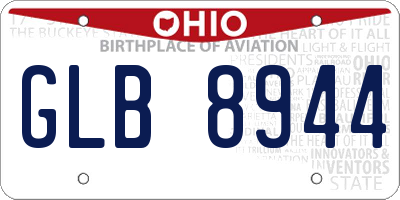 OH license plate GLB8944