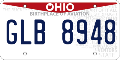 OH license plate GLB8948