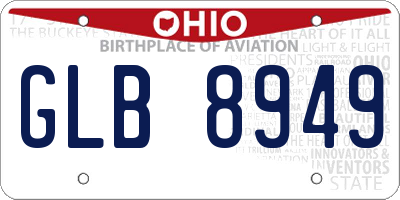 OH license plate GLB8949