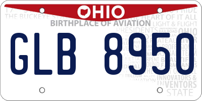 OH license plate GLB8950