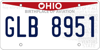 OH license plate GLB8951