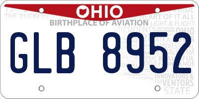 OH license plate GLB8952