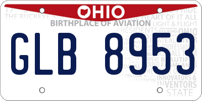 OH license plate GLB8953