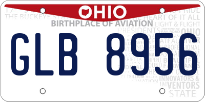 OH license plate GLB8956