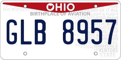 OH license plate GLB8957