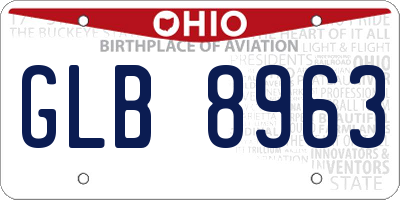OH license plate GLB8963